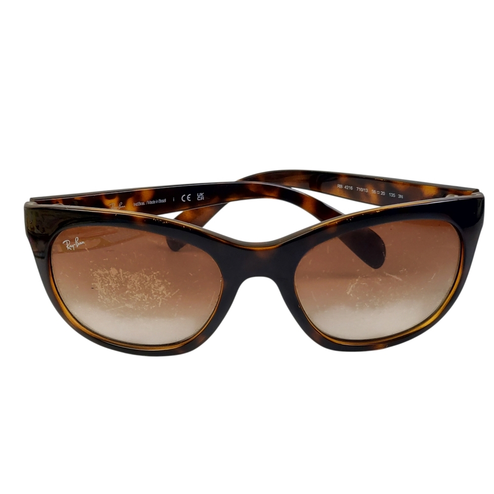 Ray-Ban RB 4216 710/13 56-20-135 Brown Polarized Sunglasses Used Lens Scratched
